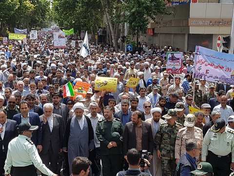 مردم خراسان شمالی باردیگر از ملت مظلوم فلسطین حمایت کردند راهپیمایی