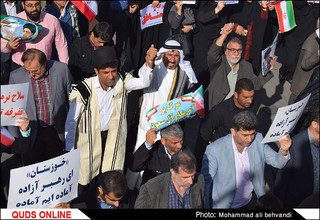 شکوه وحدت / فریاد《مرگ بر آمریکا》در آسمان اهواز طنین انداز شد