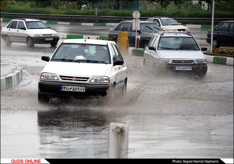 ۱۰ شهر خراسان رضوی دچار آبگرفتگی شدند باران و آب گرفتگی معابر مشهد