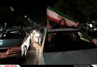 شادی و حمایت مردم از تیم ملی فوتبال فوتبال در مشهد