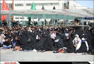 پیکر شهید دفاع مقدس در اجتماع صادقیون مشهد تشییع شد/گزارش تصویری