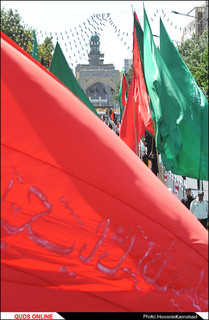پیکر شهید دفاع مقدس در اجتماع صادقیون مشهد تشییع شد/گزارش تصویری