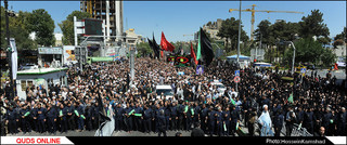 پیکر شهید دفاع مقدس در اجتماع صادقیون مشهد تشییع شد/گزارش تصویری