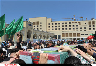 پیکر شهید دفاع مقدس در اجتماع صادقیون مشهد تشییع شد/گزارش تصویری