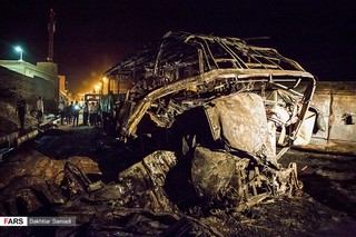 عکسهای منتخب تصادف تانکر سوخت با اتوبوس مسافربری در سنندج