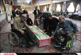 پیکر جانباز شهید علیاکبر قربانزاده تشییع شد/گزارش تصویری