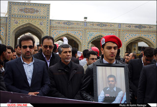 تشییع پیکر آتش نشان فداکار شهید حمید نوروزی در حرم مطهر رضوی