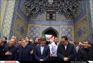 تشییع پیکر آتش نشان فداکار شهید حمید نوروزی در حرم مطهر رضوی