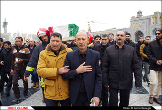 تشییع پیکر آتش نشان فداکار شهید حمید نوروزی در حرم مطهر رضوی