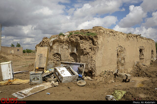 خسارات سیل در روستای چاله زرد سرخس
