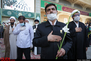 آیین خطبه خوانی در حرم حضرت معصومه سلام الله علیها در آغاز دهه کرامت