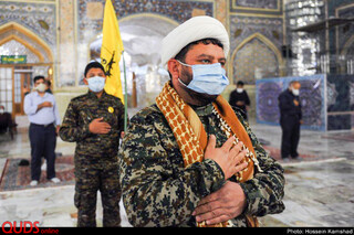 وداع با پیکر شهید «نسیم افغانی» در حرم مطهر رضوی