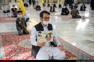 وداع با پیکر شهید «نسیم افغانی» در حرم مطهر رضوی