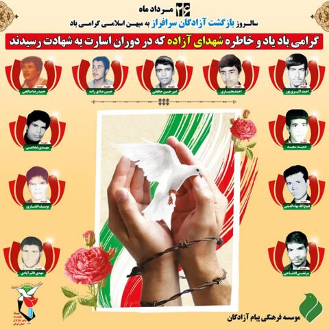 نصب تصاویر شهدای آزاده در خیابانهای مشهد
شهید