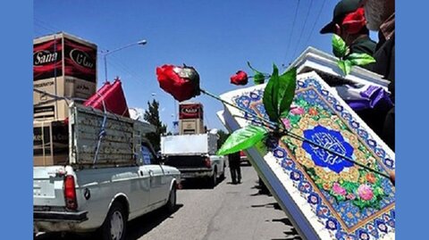 اهدای ۱۱۰ سری جهیزیه به نوعروسان و ۵۱۰ تبلت به دانش آموزان در شهرستان خواف جهیزیه