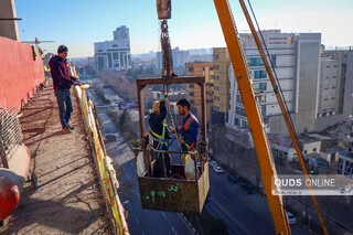 بزرگترین دیوارنگاره کشور منقش به تصویر خادم الرضا(علیه السلام) سردار شهید حاج قاسم سلیمانی