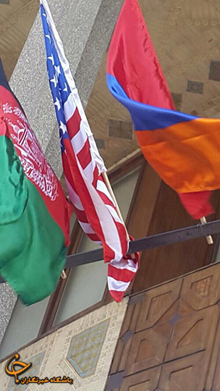 اهتزاز پرچم آمریکا در قلب تهران + عکس