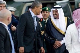 پادشاه عربستان به استقبال اوباما رفت