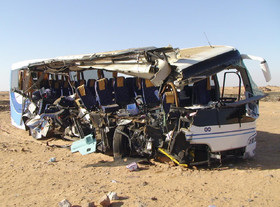 واژگونی اتوبوس مسافربری در قزوین