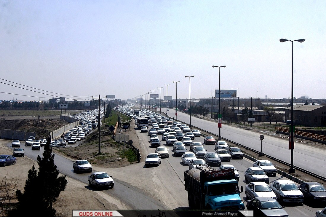 ترافیک محور شمالی مشهد مقدس در روز 13فروردین(عکس)