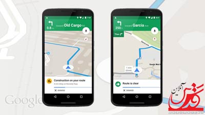 افزوده شدن هشدارهای ترافیکی به سیستم نقشه های گوگل