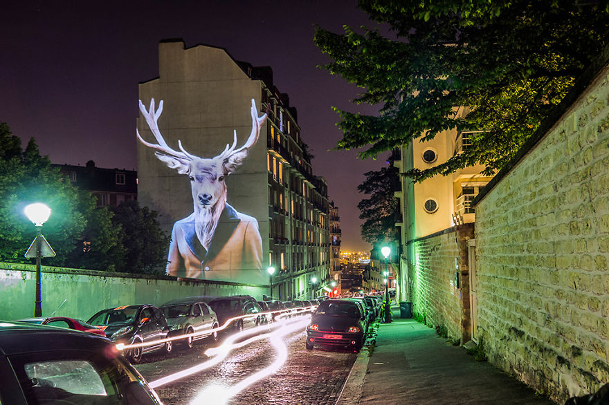 گونه های جانوری شیک پوش بر روی ساختمان های پاریس+تصاویر