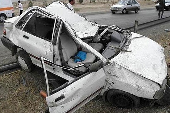  واژگونی خودروی پراید در محور تربت جام-فریمان