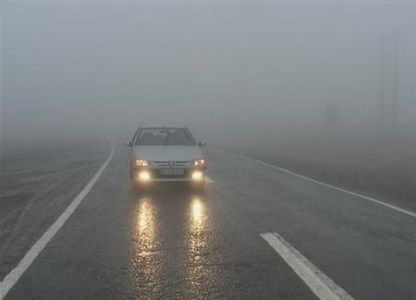 بارش باران در محورهای خراسان شمالی باعث لغزنده شدن جاده ها شد