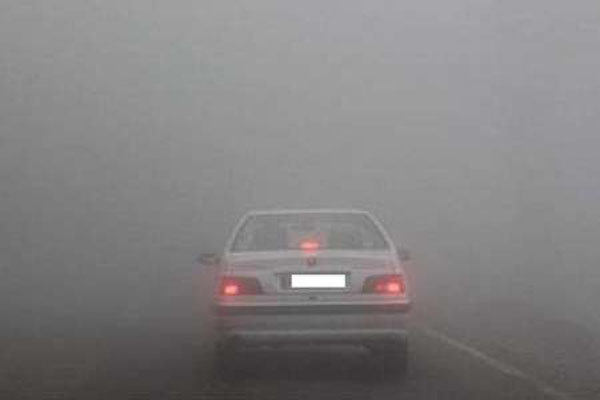 جاده های قزوین در مه فرو رفت 
