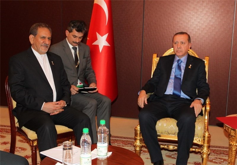 جهانگیری و اردوغان با یکدیگر دیدار و گفت‌و‌گو کردند
