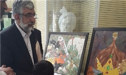 بازدید حداد عادل از آثار کم سن‌ترین نقاش جهان اسلام