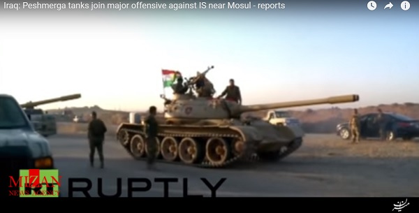 ورود تانک‌های تی-۵۵ نیروهای کرد به موصل + تصاویر