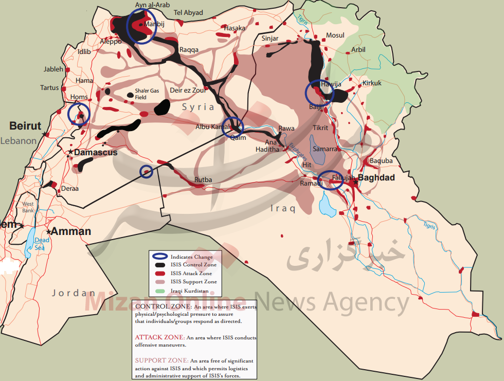 نفوذ داعش در خاورمیانه چه مقدار کاهش یافته است؟ + نقشه