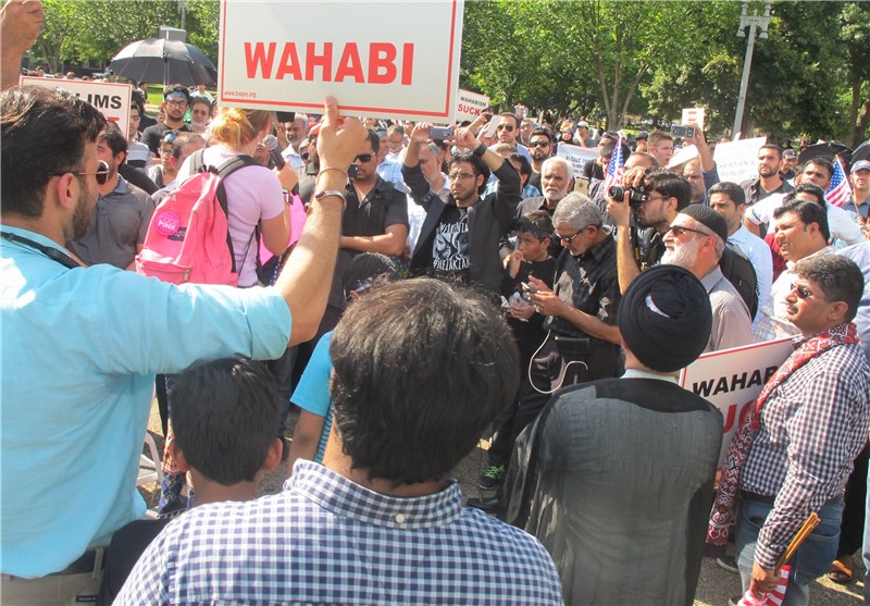 اعتراض به تخریب بقیع در  مقابل سفارت سعودی در آمریکا + تصاویر