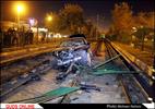 پروازعجیب BMW روی ریل های قطار شهری مشهد/گزارش تصویری