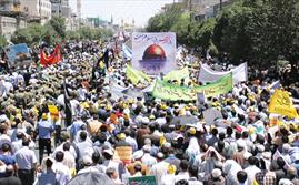 راهپیمایی مردم مشهد در اعتراض به جنایات رژیم صهیونیستی