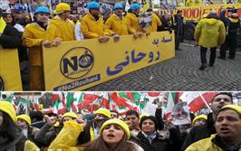 تجمع گروهک منافقین در اتریش، پیش از سفر لغو شده روحانی
