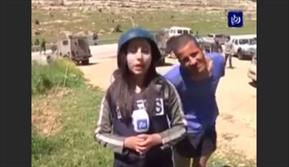 برخورد جالب خبرنگار زن فلسطینی با یک مزاحم + فیلم