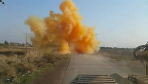 گلوله باران مواضع ارتش سوریه با گلوله های حاوی گاز اعصاب توسط داعش