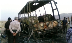 جزئیات حریق اتوبوس ولوو با ۴۰ مسافر در سمنان