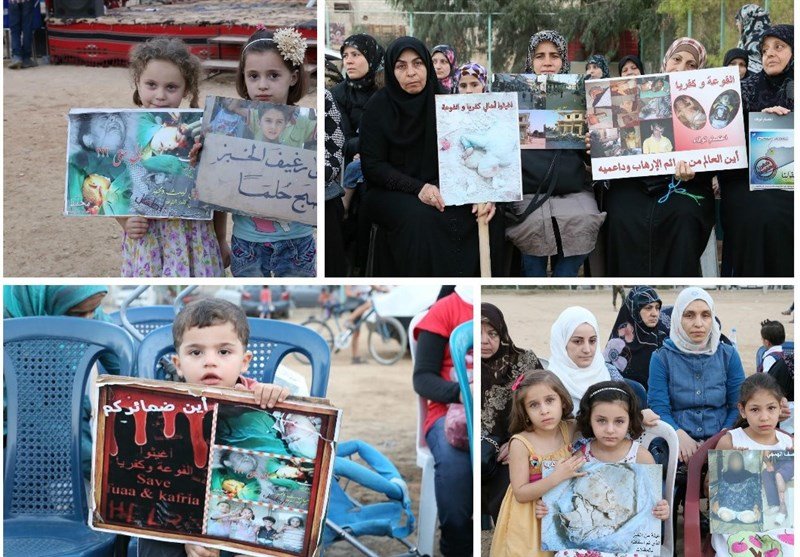 تحصن اهالی فوعه و کفریا در دمشق / فرستاده سازمان ملل در جمع متحصنین + تصاویر 
