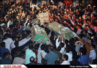 مراسم وداع با 3 شهید مدافع حرم/گزارش تصویری