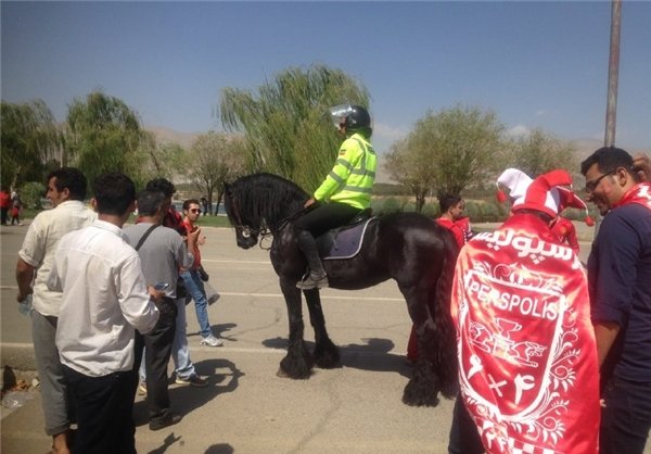 تامین امنیت دربی با پلیس و اسب + عکس