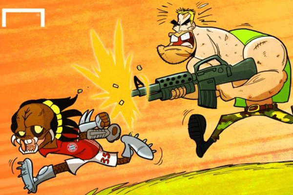 حمله آرنولد به ستاره بایرن مونیخ + کارتون