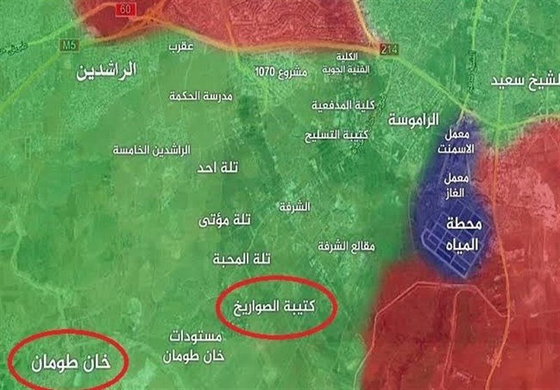 ارتش سوریه به دروازه حلب رسید /تلفات سنگین «النصره» و «نورالدین زنگی» + نقشه