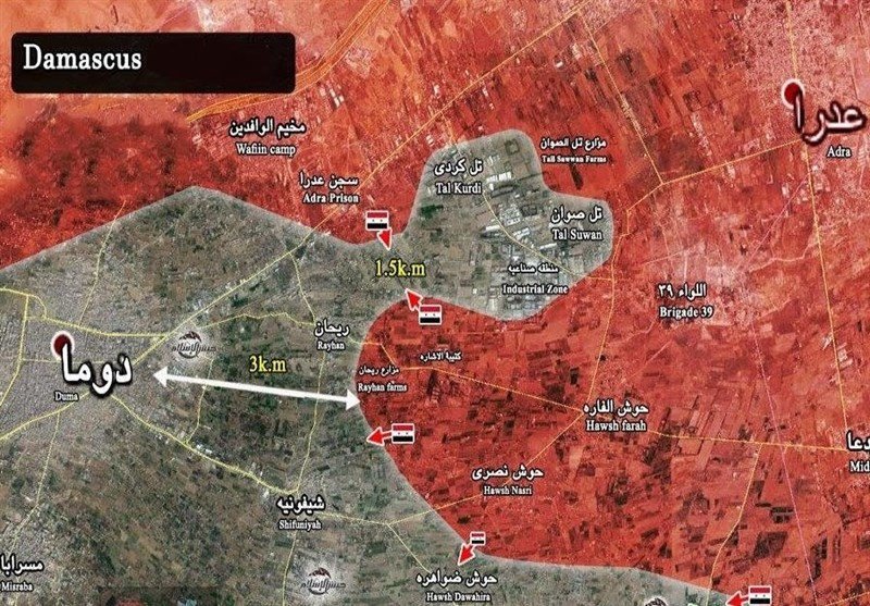 عملیات جدید ارتش سوریه در حومه دمشق / تعقیب تروریست‌های فراری در غرب «حلب»
