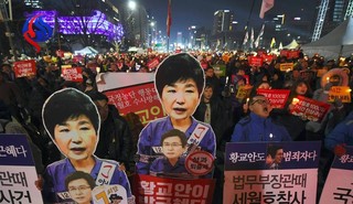 خودسوزی راهب کره‌ای در تظاهرات ضد رئیس‌جمهور