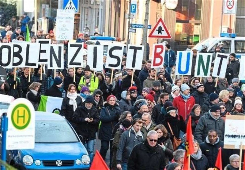 برگزاری اعتراضات گسترده ضد افراط‌گرایی در شهر کوبلنتس آلمان