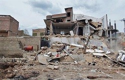 تخریب کامل واحد مسکونی بر اثر انفجار