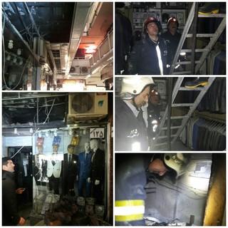 آتش سوزی در بازار «پله برقی» رشت اطفاء شد